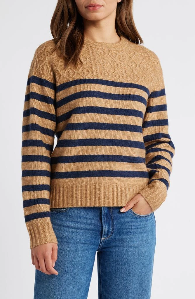 Caslon Stripe Crewneck Sweater 1