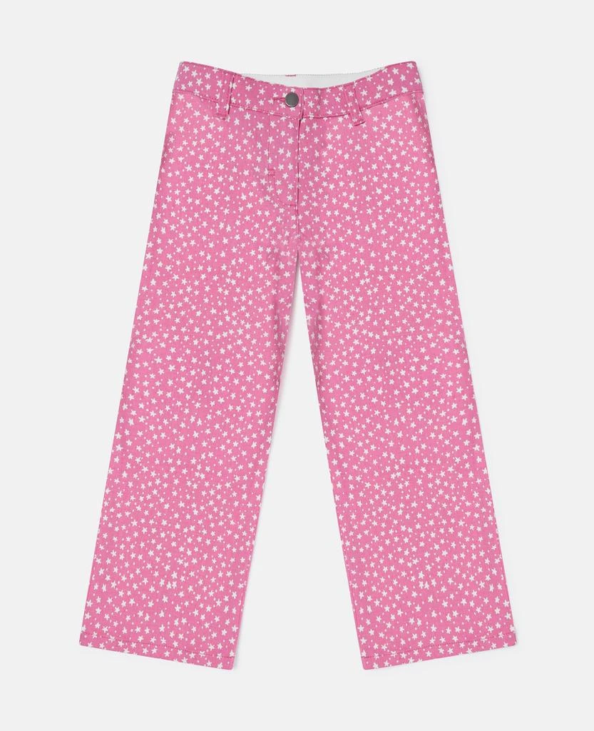 Stella McCartney Stella McCartney - Star Print Straight-Leg Denim Jeans, Fuschia/White, Size: 2 1