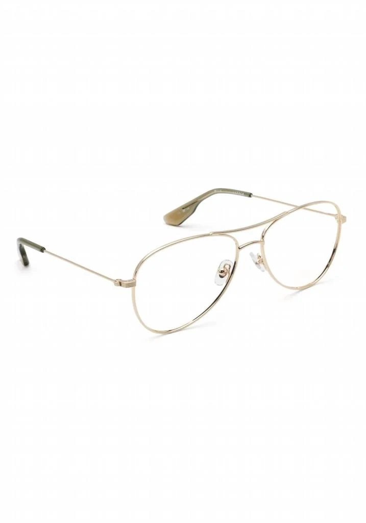 Krewe Unisex Harper Aviator Eyeglasses In 12K Titanium Verde