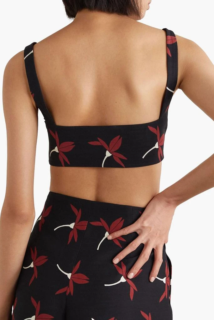 Valentino Floral-print wool-blend crepe bra top 3