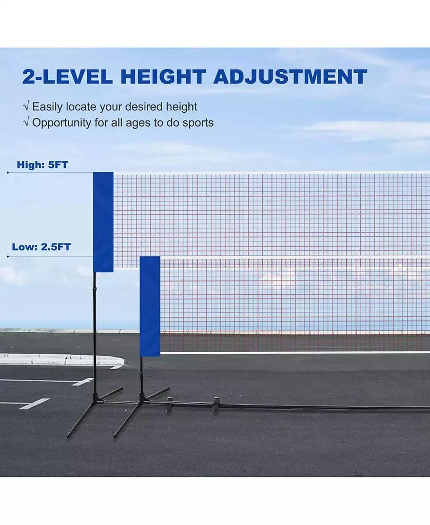 SUGIFT 14 x 5 Feet Portable Beach Training Badminton Net with Carrying Bag 5