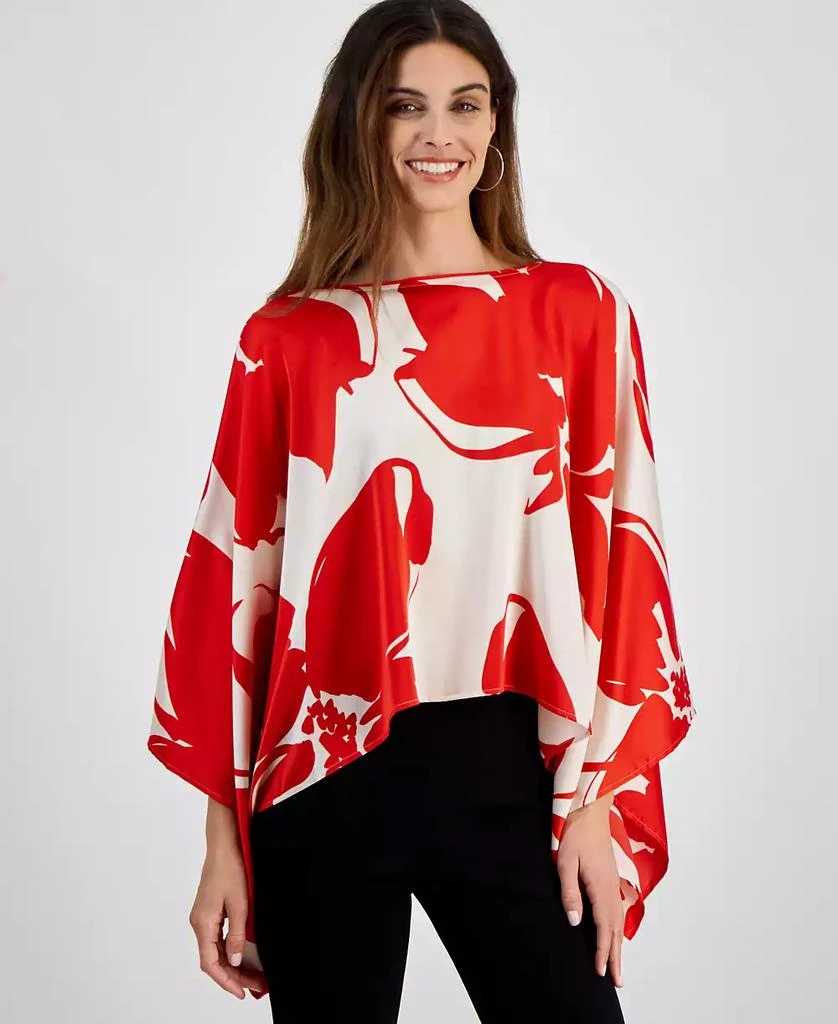 Anne Klein Women's Printed Dolman-Sleeve Cape Blouse 1