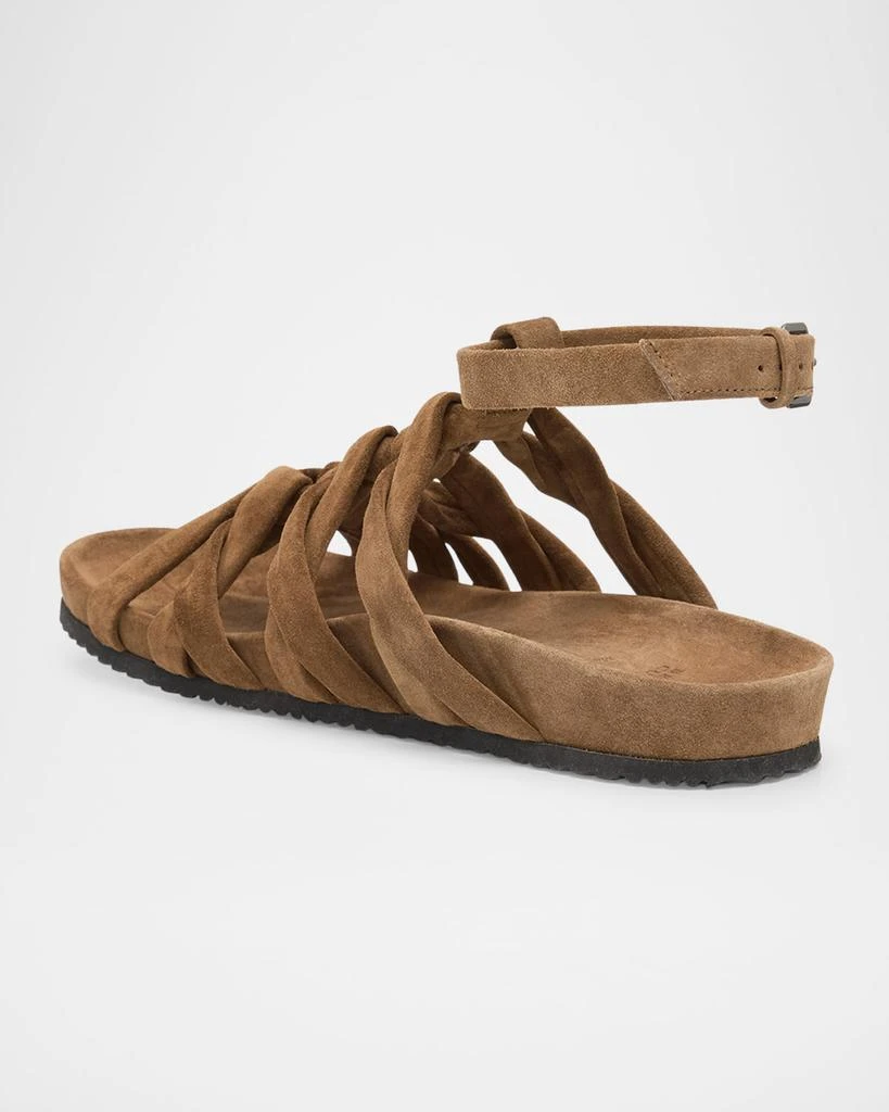 Brunello Cucinelli Suede Monili Gladiator Sandals 4