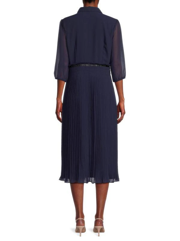 Focus by Shani Pleated Georgette Midi Shirt Dress 2