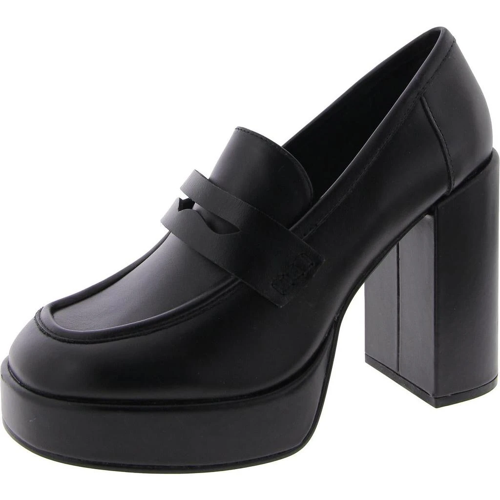 Steve Madden Ashe Womens Block Heel Slip-On Loafer Heels 5