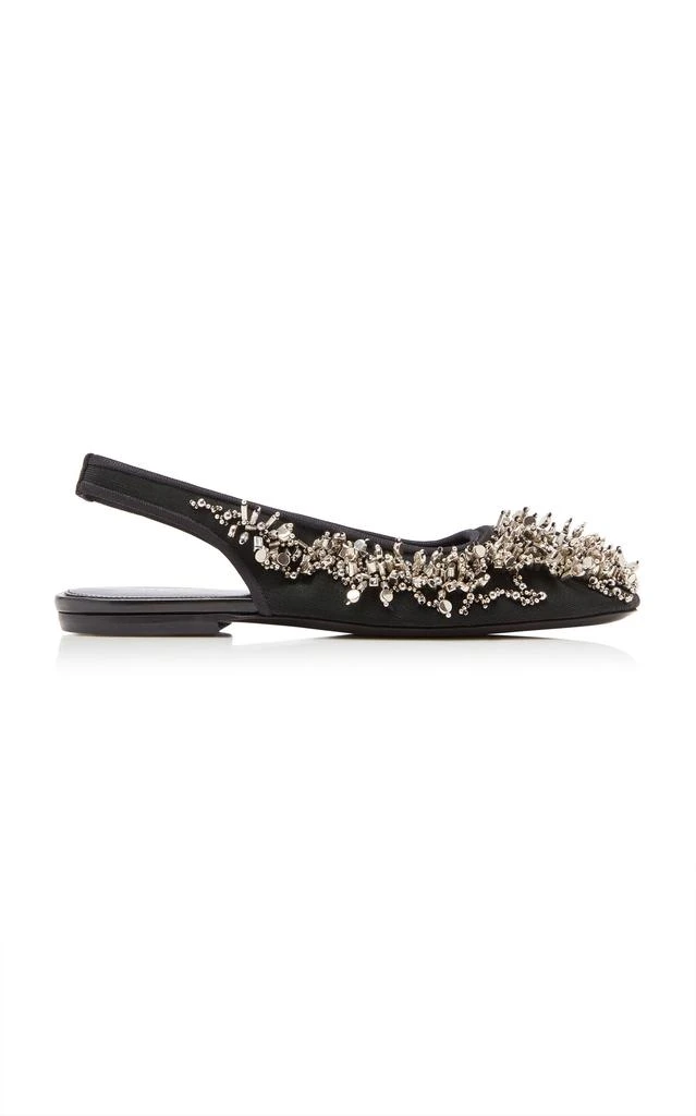 Dries Van Noten Dries Van Noten Embroidered Mesh Slingback Flats - Moda Operandi 1