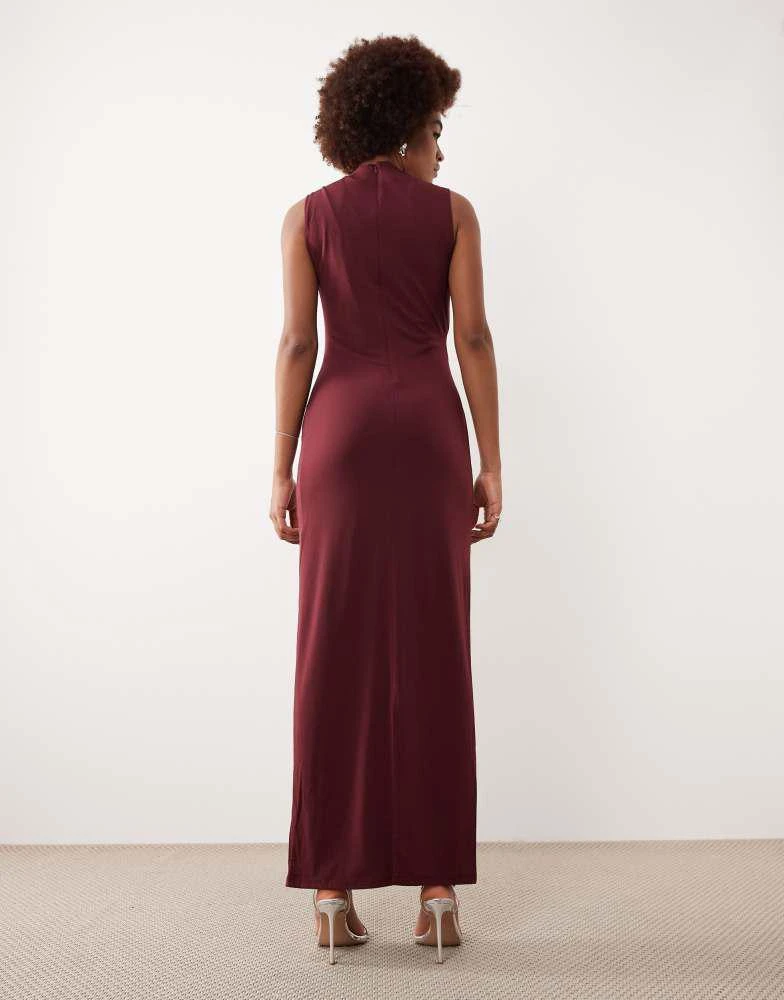 burgundy plus size dresses for wedding Burgundy Sequin Plus Size Prom Dresses Mermaid Feather Burgundy / US0 main image 1