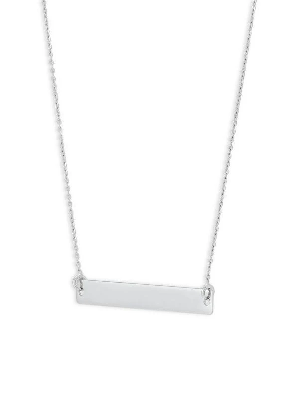 Saks Fifth Avenue 14K White Gold Bar Forzantina Chain Necklace 4