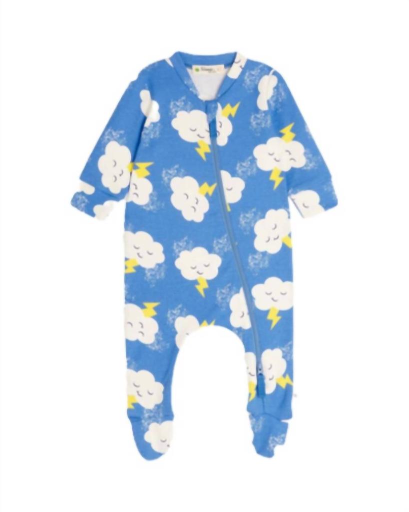 The Bonnie Mob Babys Chupa Zip Front Sleepsuit In Blue Multi