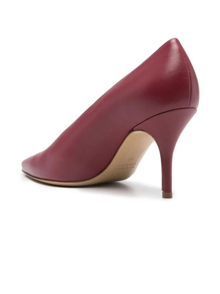 GIA BORGHINI Bordeaux Red Calf Leather Pumps 3