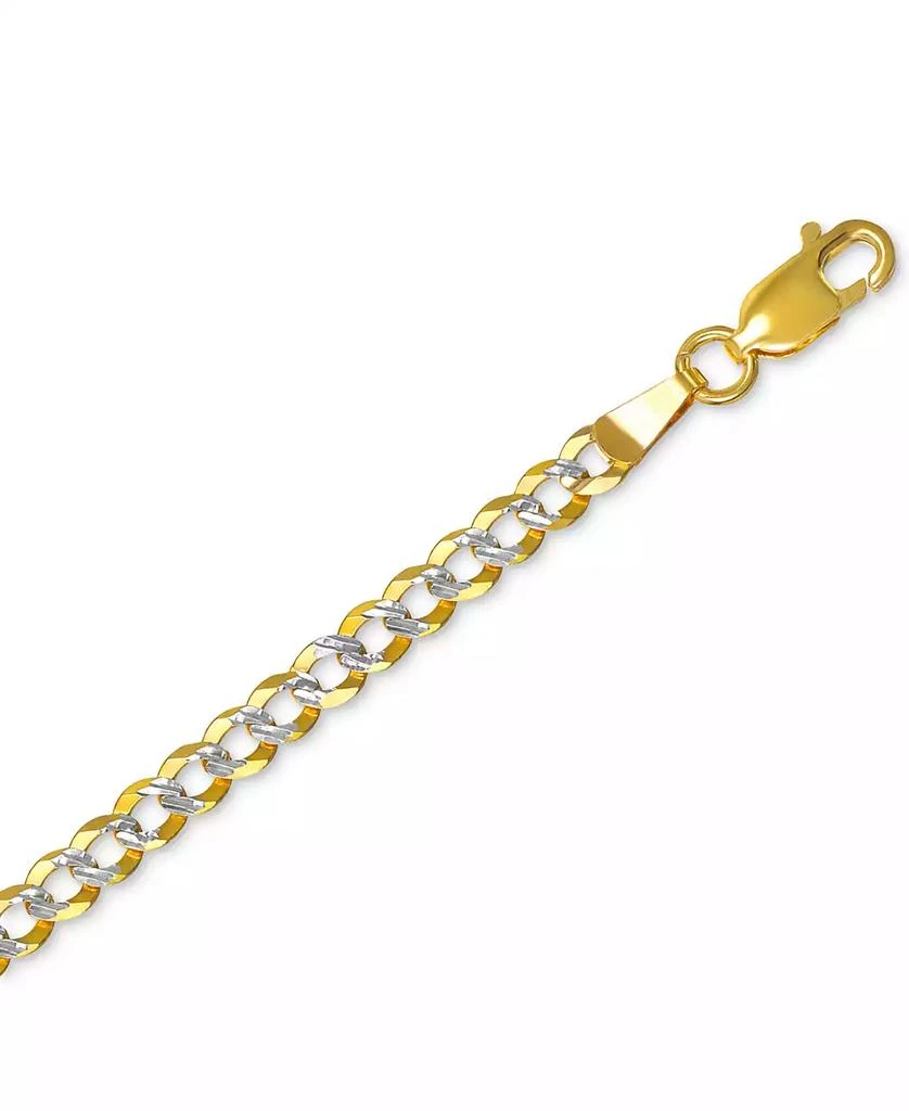 Italian Gold 26" Two-Tone Open Curb Link Chain Necklace (3-5/8mm) in Solid 14k Gold & White Gold 4