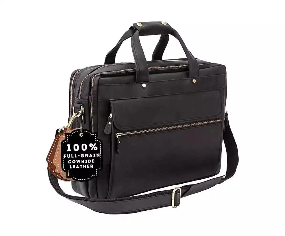 Luxorro Large Leather Briefcase - Large Capacity 
Elegant - Perfect for Daily Usage