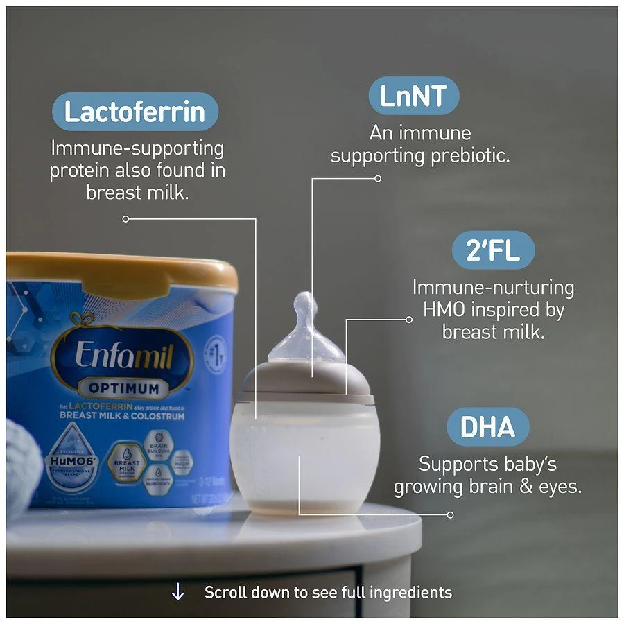 Enfamil Optimum Infant Formula with MFGM & Lactoferrin - Reusable Powder Tub 6