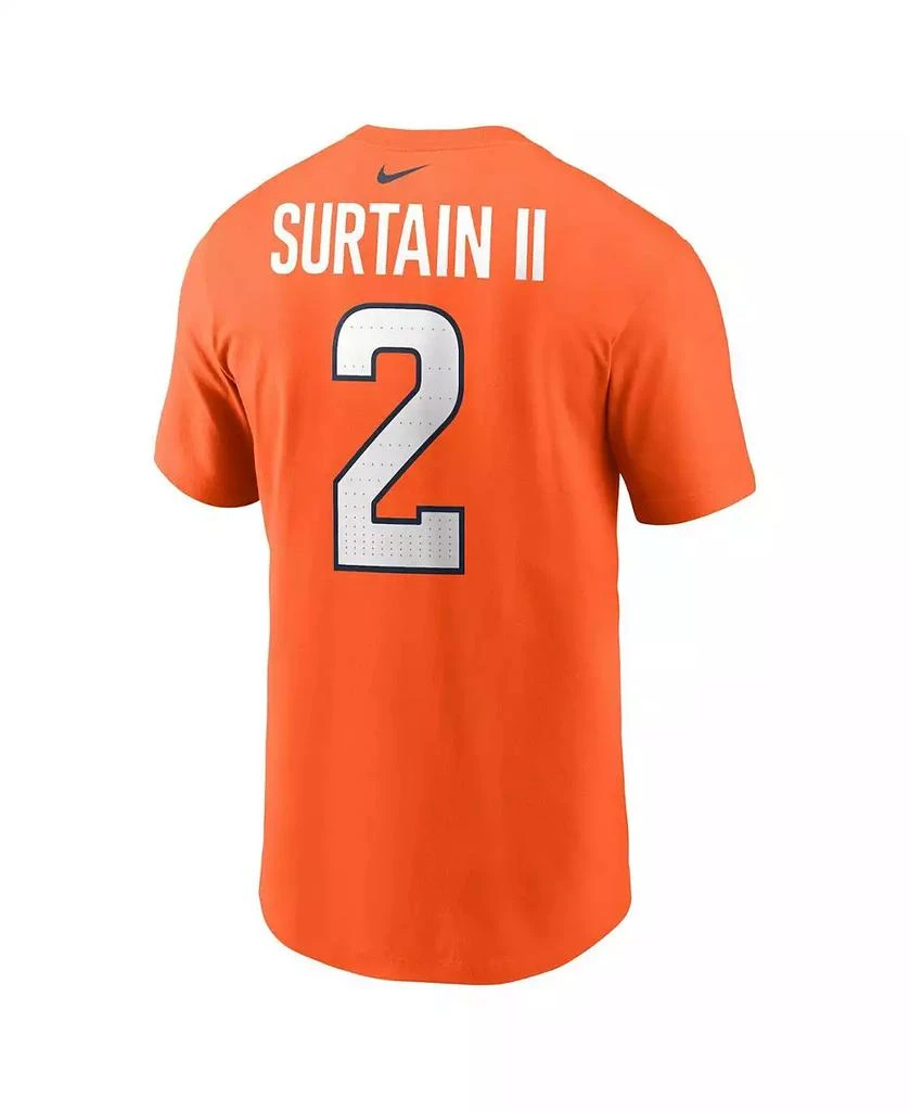 NIKE Men's Patrick Surtain II Orange Denver Broncos Name Number T-Shirt 2