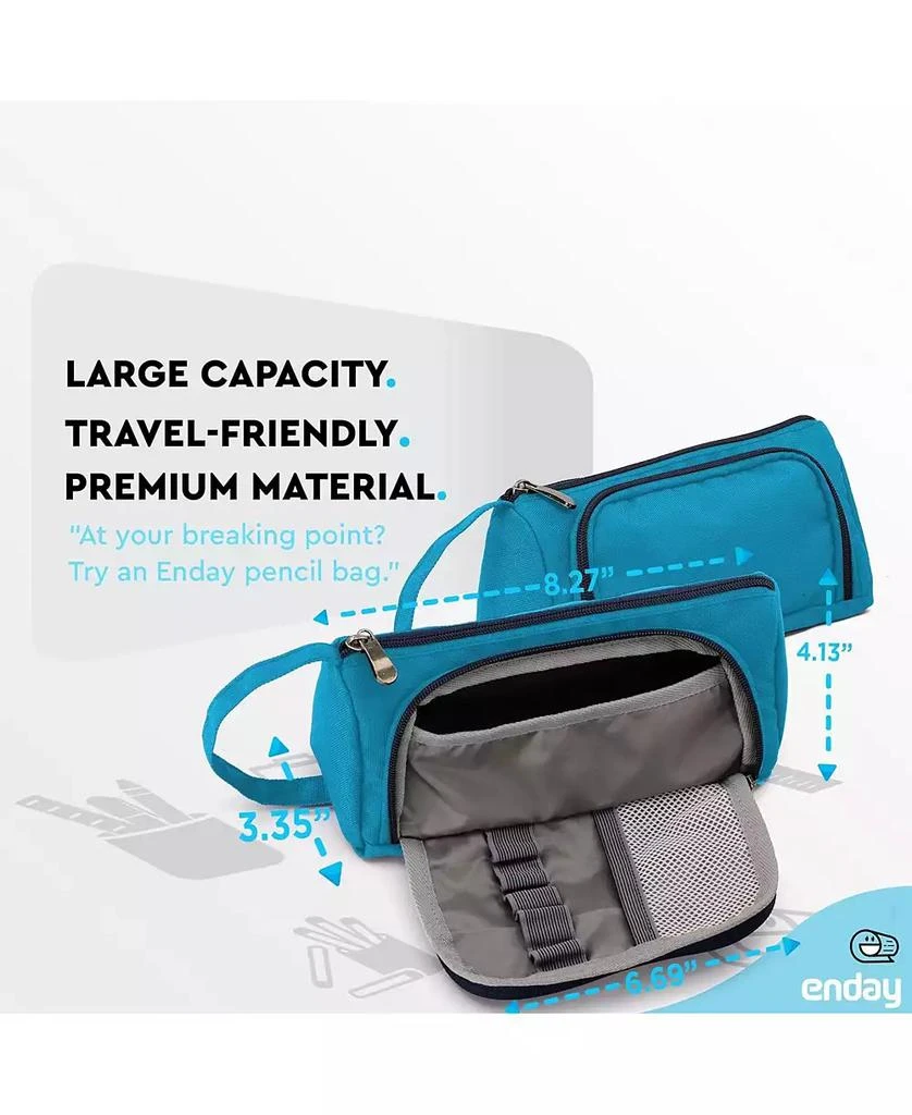 Enday Big Capacity Pencil Case, 3 Compartments Pencil Bags with Zipper, Large Capacity Pencil Pouch, Cute Pencil Case Organizer, Zipper Pencil Pouches, Pink 4