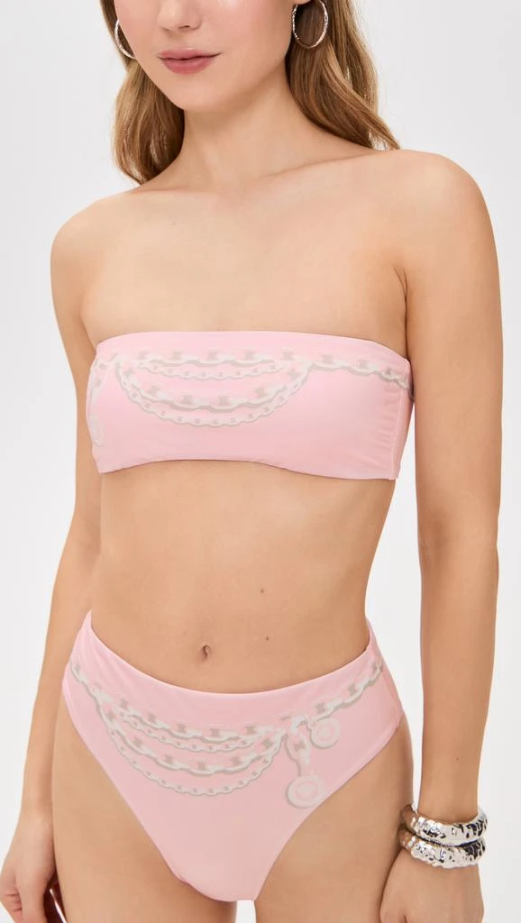 Versace Vita Versace Treasure Print Swim Bikini Top 1