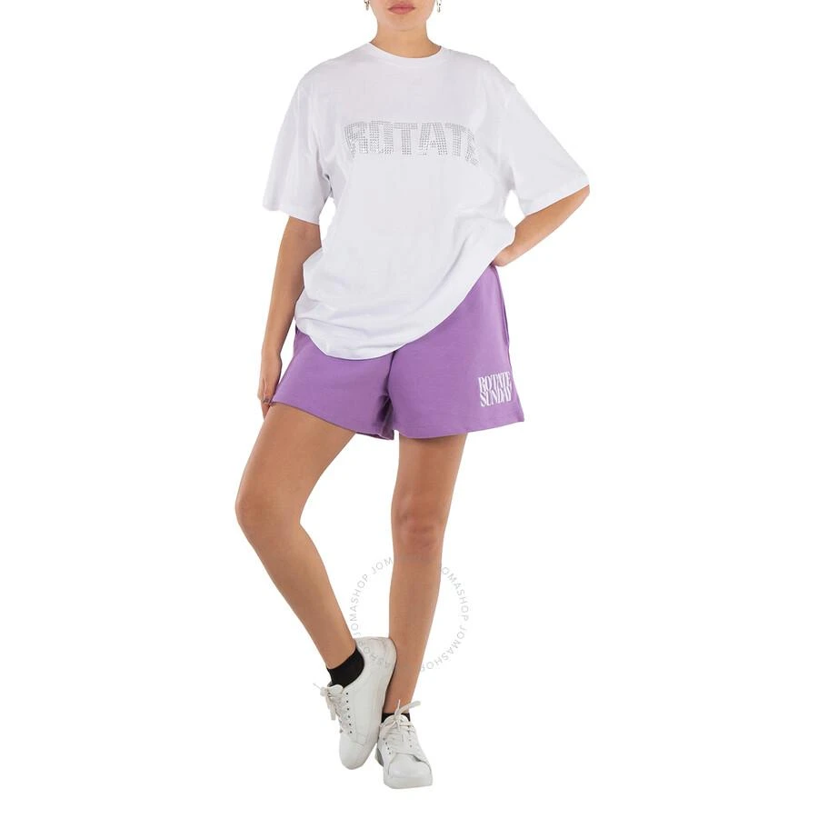 ROTATE Birger Christensen Rhinestone Logo Aster Cotton T-Shirt 1