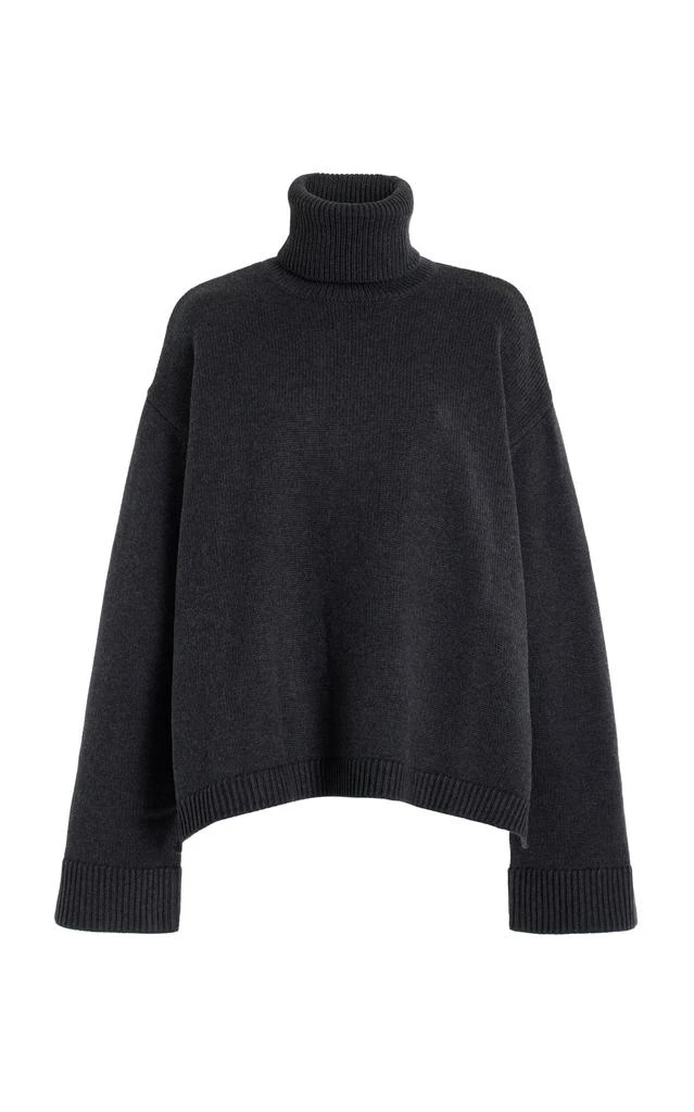 The Frankie Shop The Frankie Shop - Rhea Oversized Wool-Cotton Turtleneck Sweater - Black - M - Moda Operandi 1