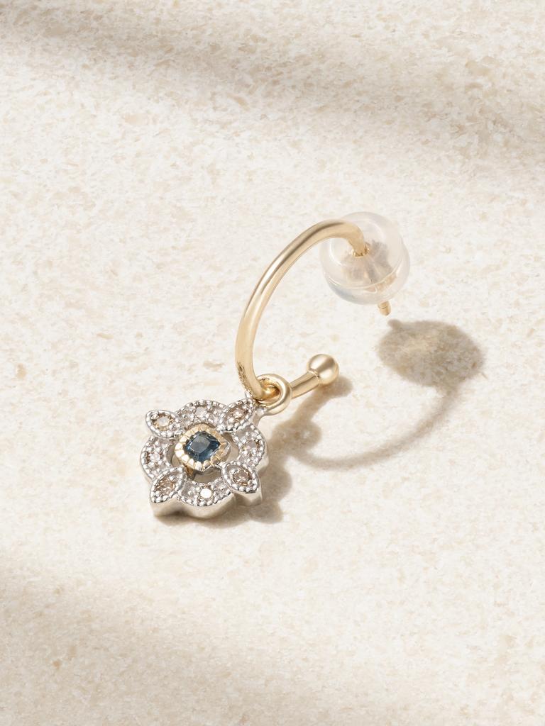 PASCALE MONVOISIN Bettina 9k 黄金、纯银、钻石、托帕石单只耳环