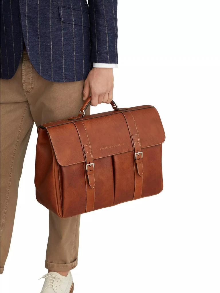 Brunello Cucinelli Grained Calfskin Briefcase 5