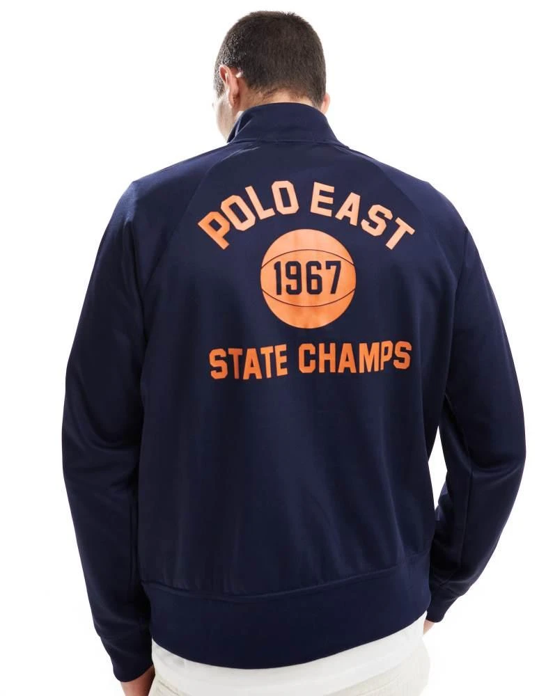 Ralph Lauren Polo Ralph Lauren collegiate back logo tricot track jacket in navy 1