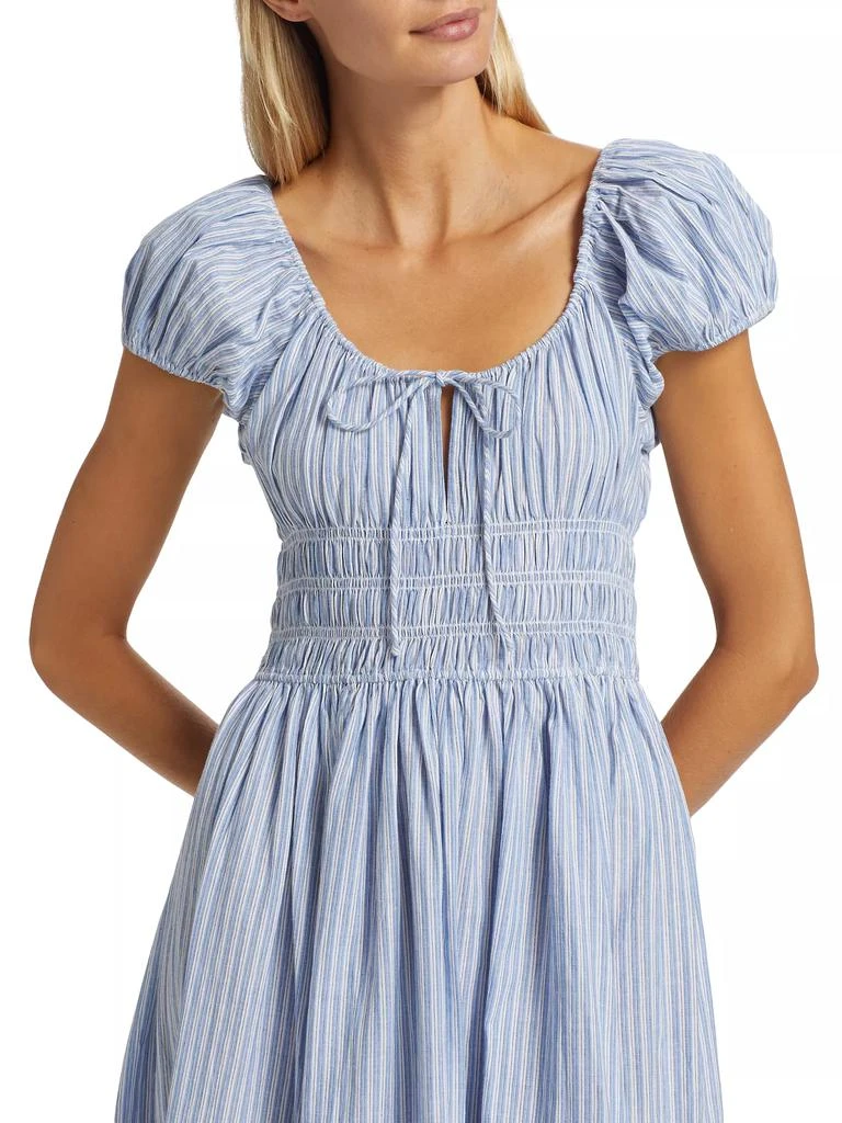 DÔEN Quinn Striped Cotton Scoopneck Midi-Dress 6