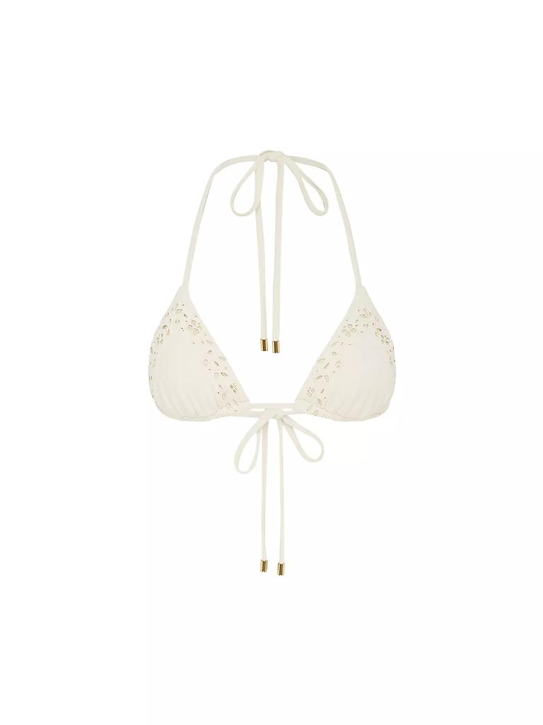 Peony Memoir Embroidered String Bikini Top