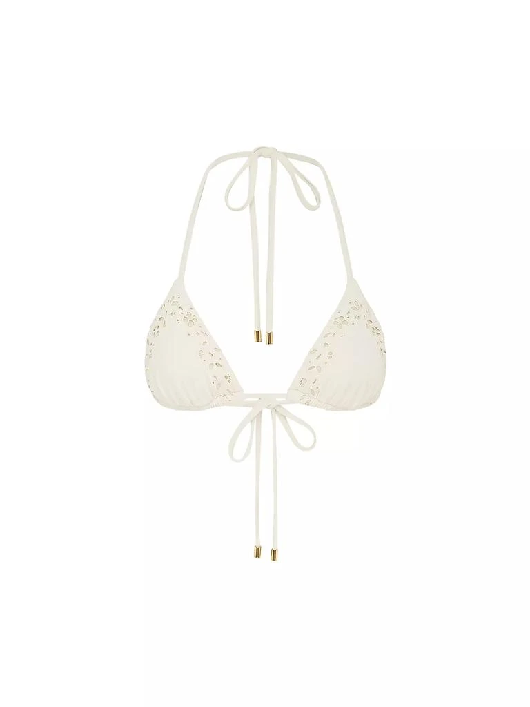 Peony Memoir Embroidered String Bikini Top 1