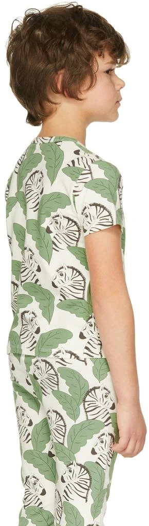 Mini Rodini Kids Off-White & Green Zebra T-Shirt 4