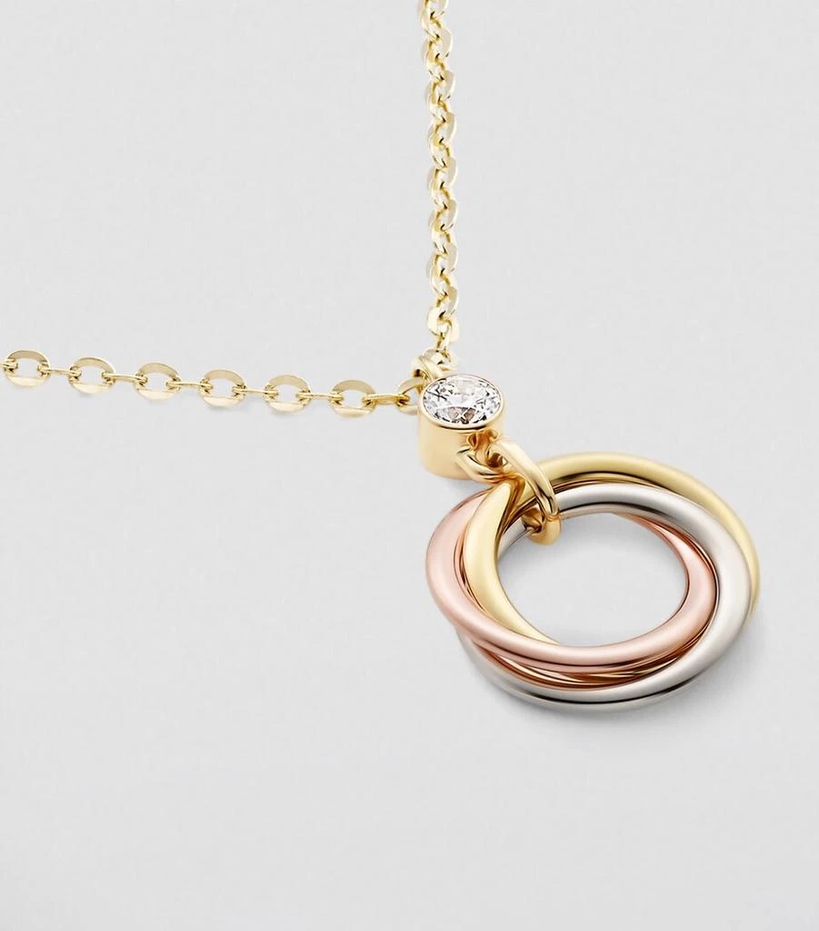 Cartier Mixed Gold and Diamond Trinity Necklace 7
