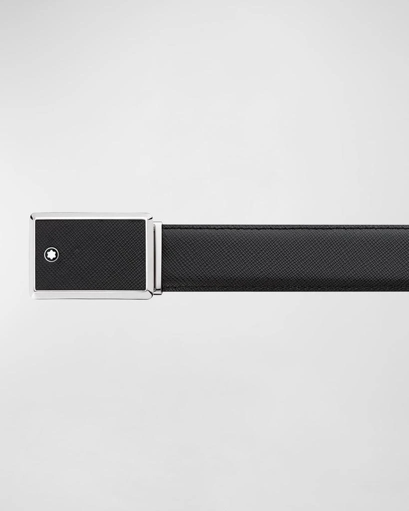 MontBlanc Men's Rectangle-Buckle Leather Belt 2