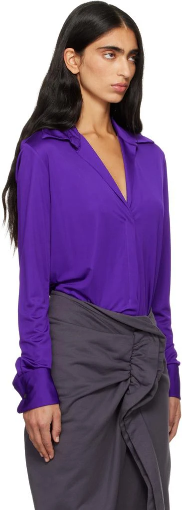 Dries Van Noten Purple Satin Shirt 2