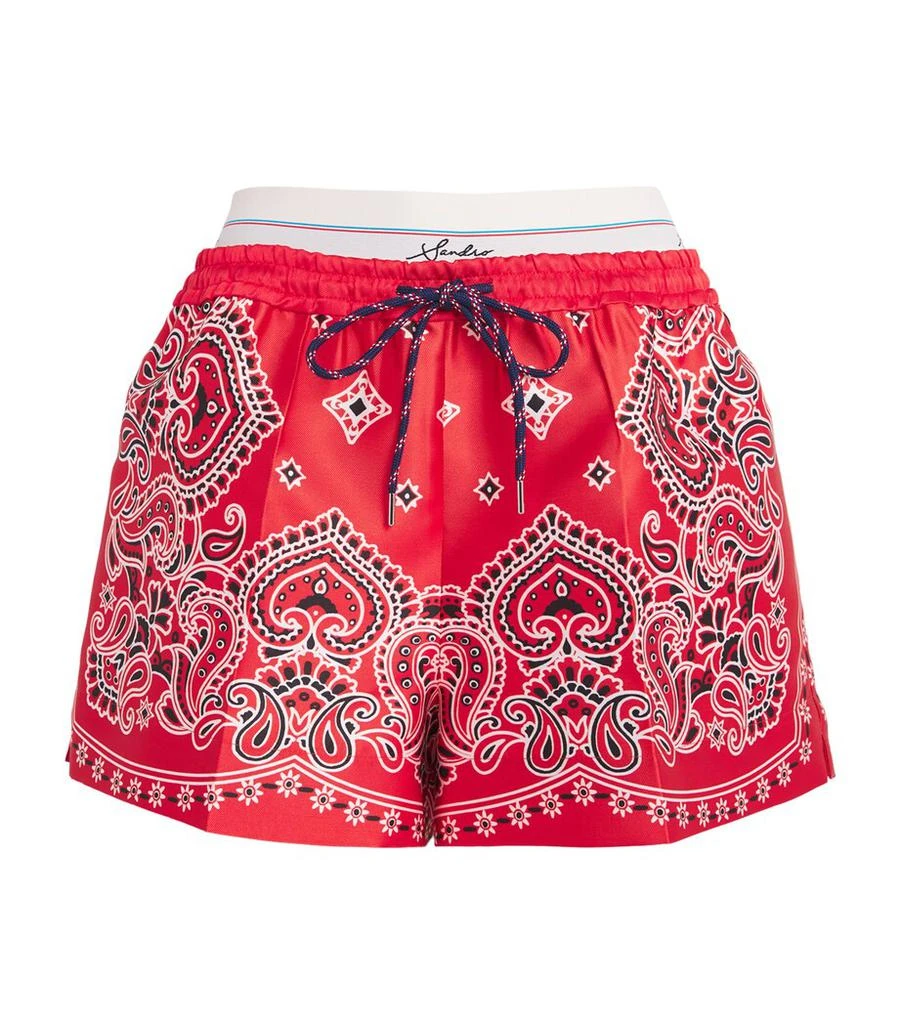 Sandro Paris Silk Bandana Print Shorts 1