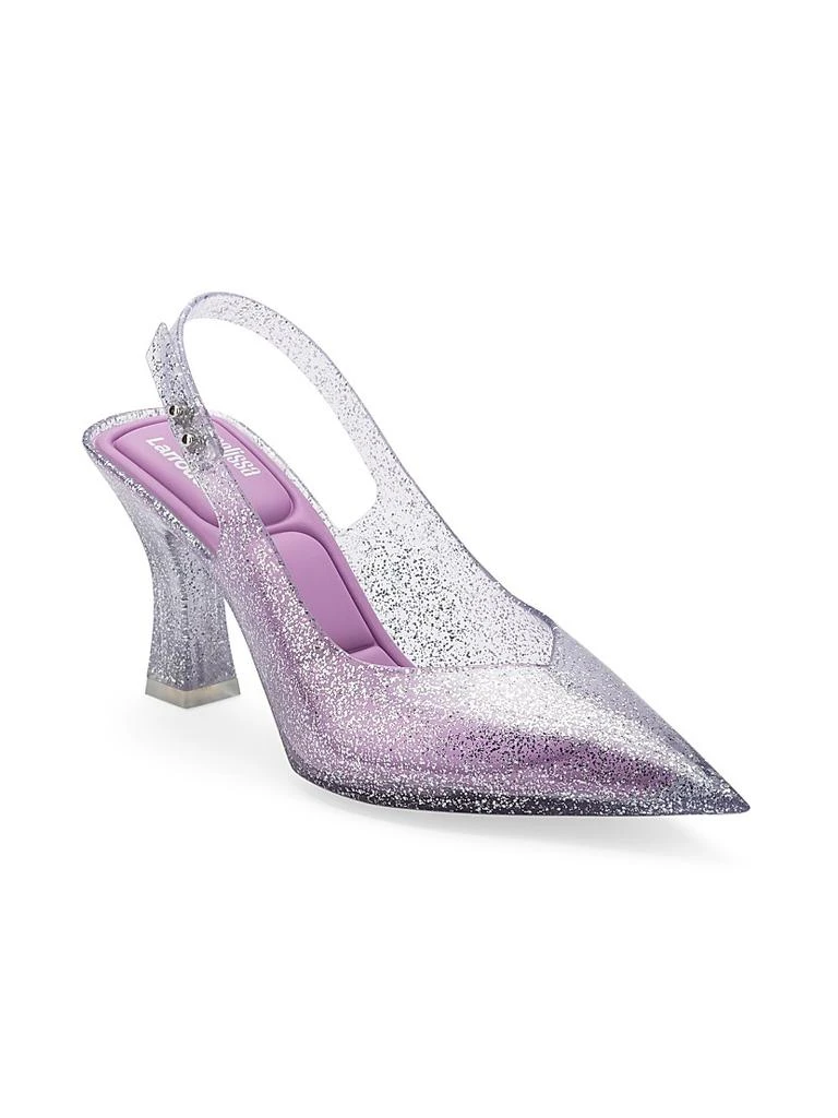 Larroudé Melissa Cinderella Glitter PVC Slingback Pumps 2