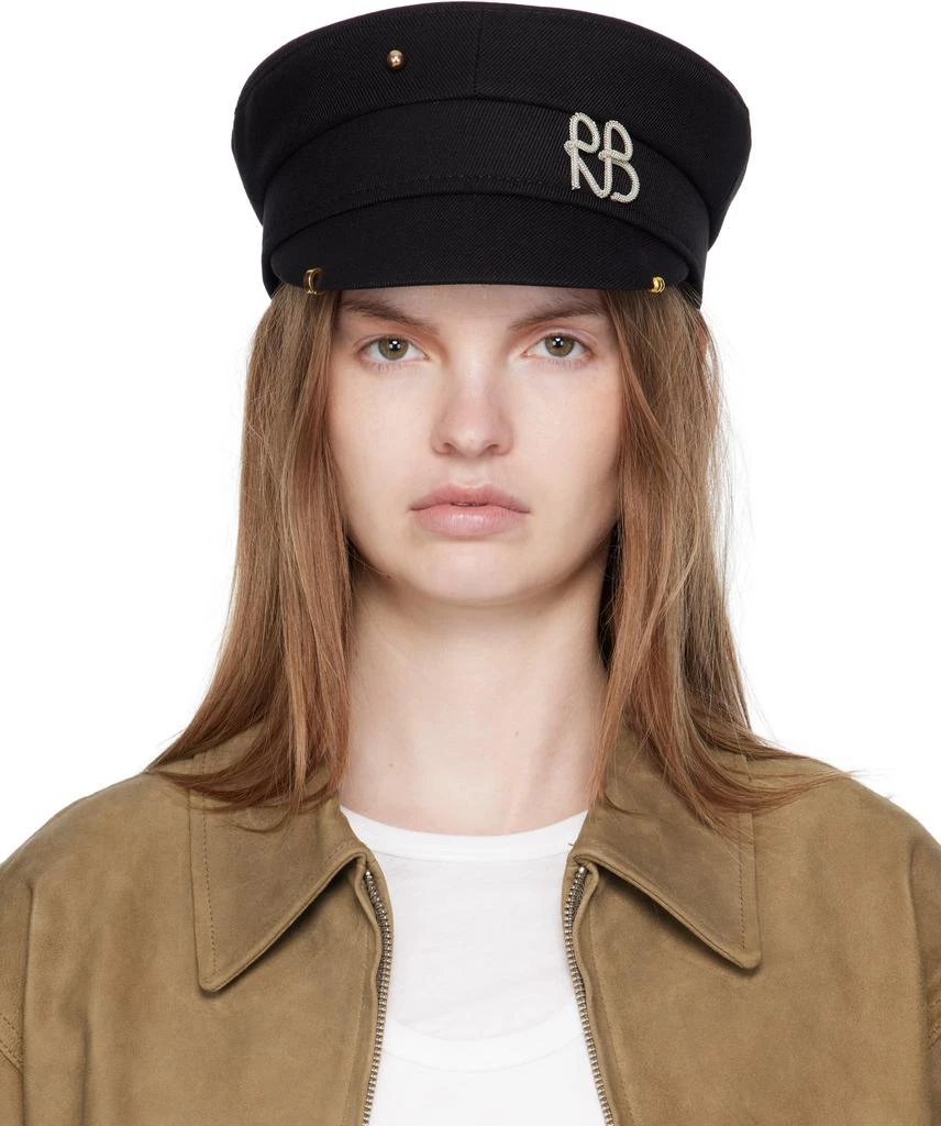 RUSLAN BAGINSKIY Black Pierced Baker Boy Cap 1