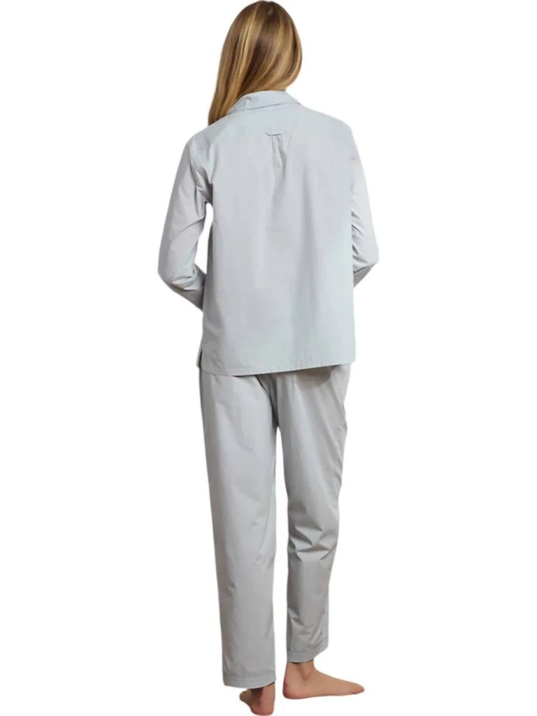 The Sleep Code Organic Cotton Poplin Long Pajama Set In Fresh Air 2