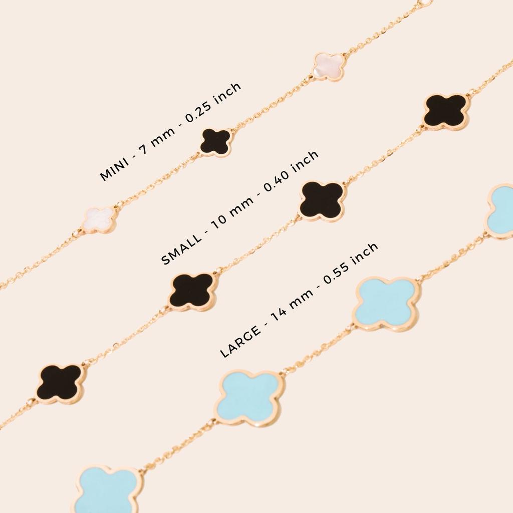 The Lovery Small Bubblegum Pink Clover Necklace