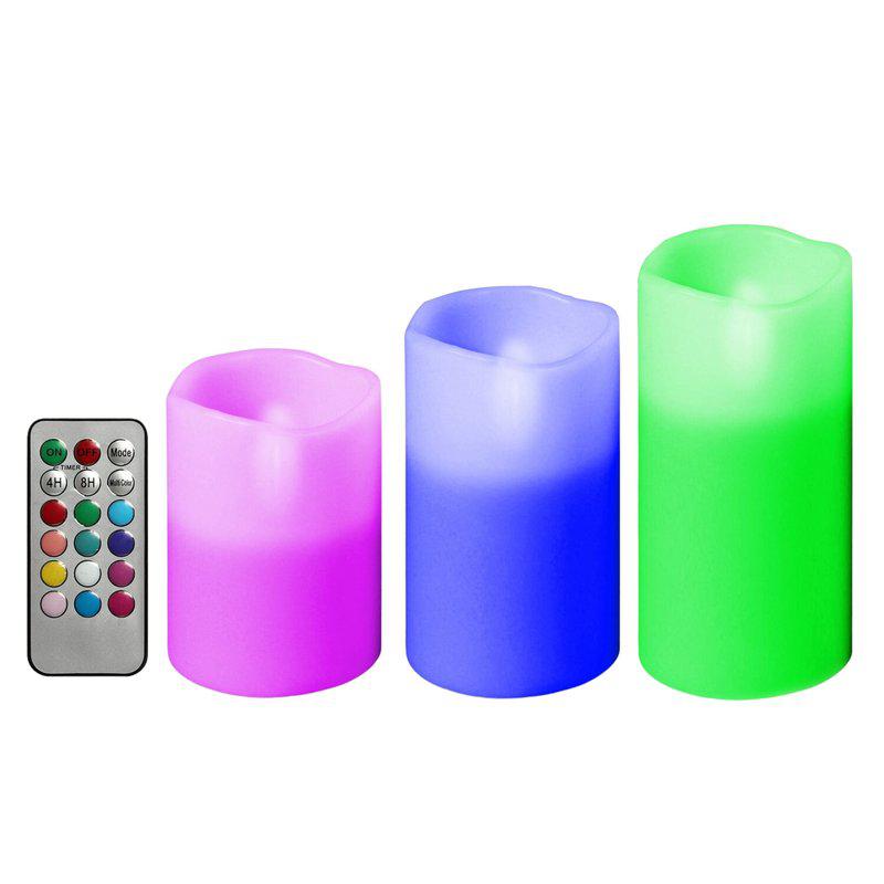 Fresh Fab Finds 3Pcs Flameless Votive Candles Wireless LED Flickering With Remote Control Timer (Battery Operated) Multi