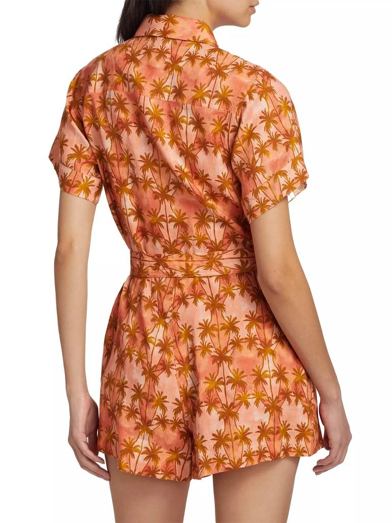 Kivari Leilani Palm Tree Linen Romper 5