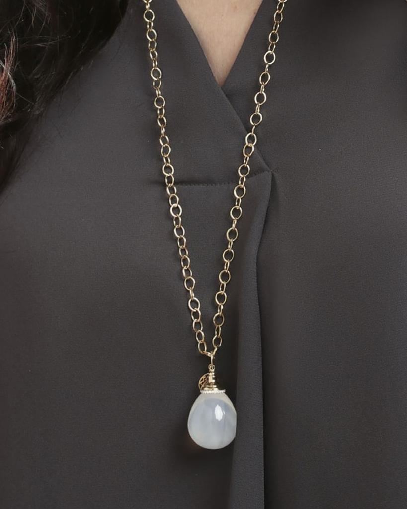 Syna 18K Yellow Gold Drop Necklace with Diamonds