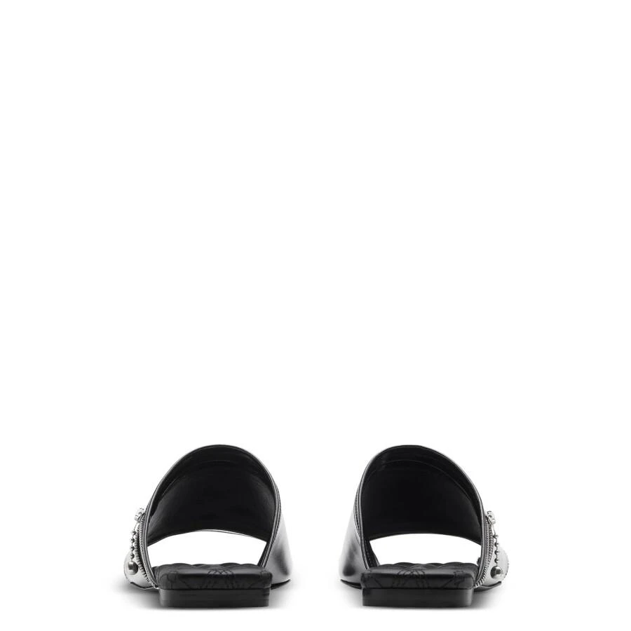 Burberry Decorative-Zip Flat Leather Sandals 3