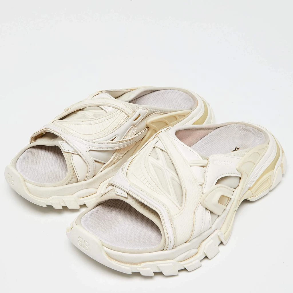 Balenciaga Balenciaga White Rubber and Neoprene Track Flat Slides Size 39 2