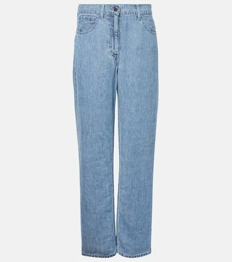 The Row Tarley mid-rise linen wide-leg jeans 1