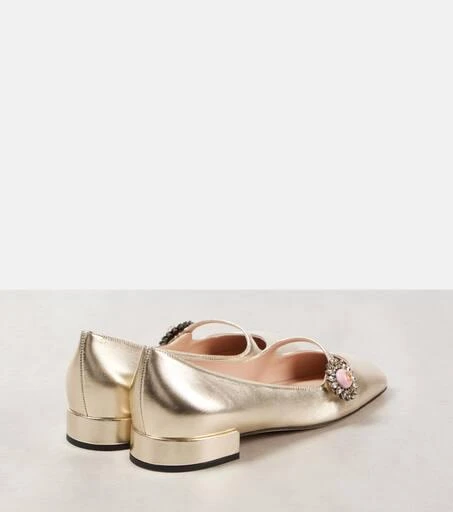 Valentino Metallic leather Mary Jane flats 2