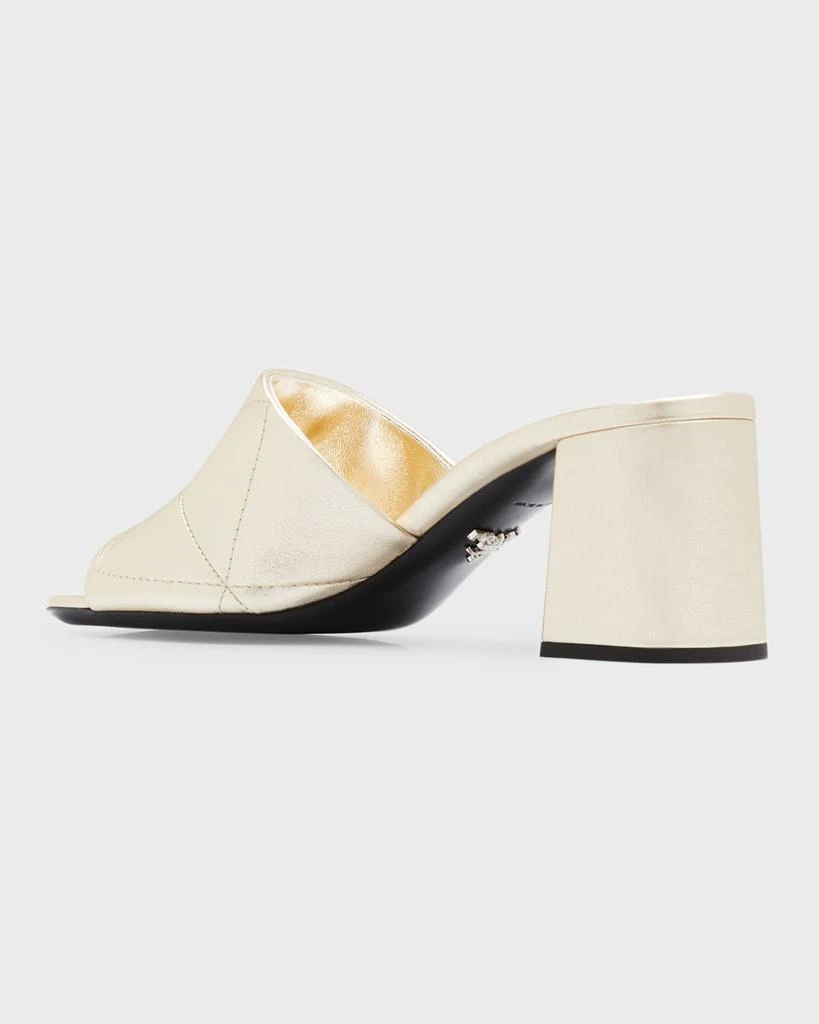 Prada Quilted Leather Block-Heel Slide Sandals 4