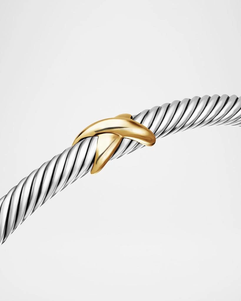 David Yurman Cable Station Bracelet in Silver with 18K Gold, 4mm 5