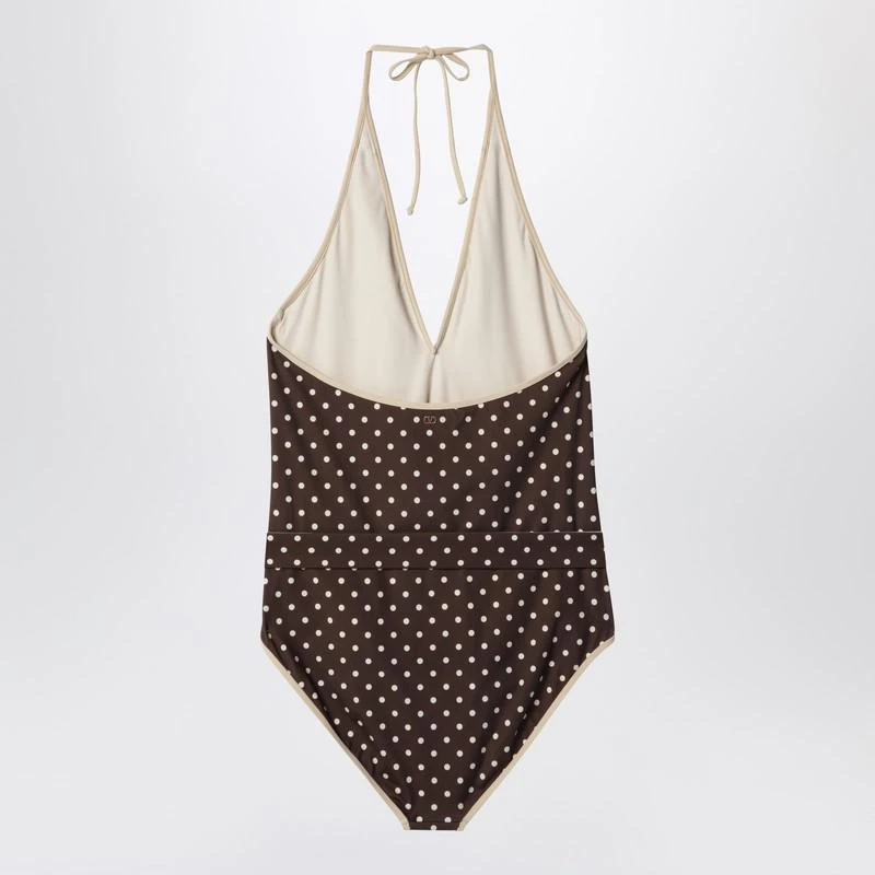 Valentino Brown swimsuit with Plusdepois motif 2
