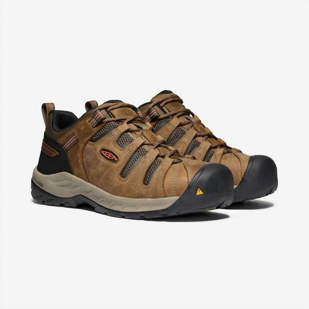 Keen Men's Flint Ii Steel Toe Shoes In Shitake/ Rust 1