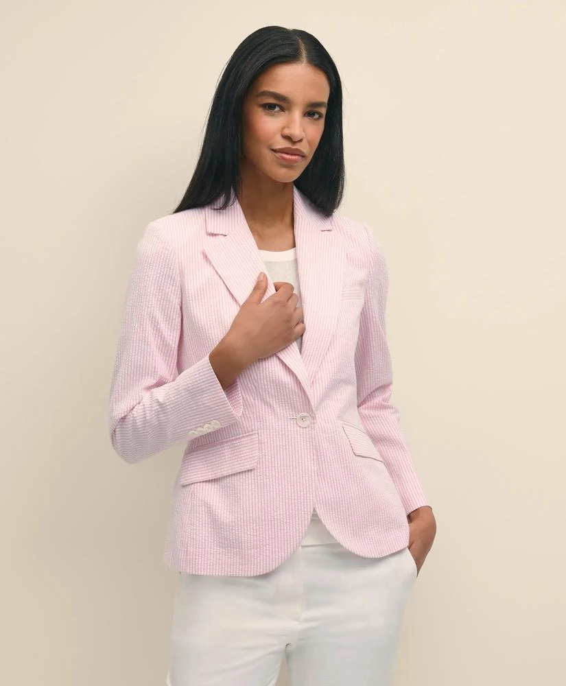 Brooks Brothers Cotton Blend Seersucker Jacket 4