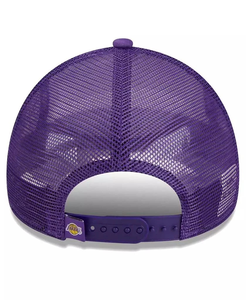 New Era Men's White Los Angeles Lakers Lift Pass Foam Front Trucker 9FORTY Adjustable Hat 2